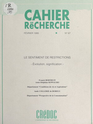 cover image of Le sentiment de restrictions
